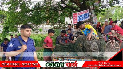 অবৈধ চায়না দুয়ারি জাল জব্দ করে নষ্ট করা হয়েছে।