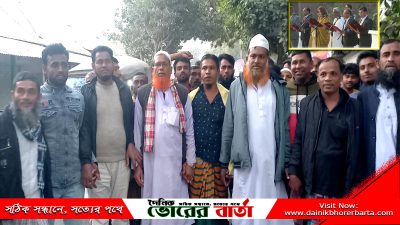 সালথার সোনাপুরে আনন্দ মিছিল ও মিষ্টি বিতরণ