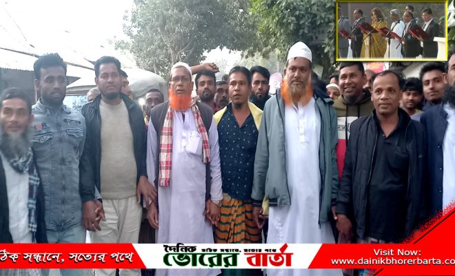 সালথার সোনাপুরে আনন্দ মিছিল ও মিষ্টি বিতরণ