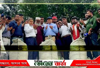 হরিরামপুরে পদ্মা ভাঙন রোধে জিও ব্যাগ ডাম্পিং শুরু