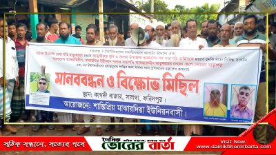 আ”লীগের সভাপতির বিরুদ্ধে মানববন্ধন